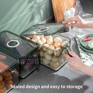 3l Elegant Acrylic Fridge Container (Green Clear)