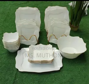 26pcs White-Gold Dinner Set*