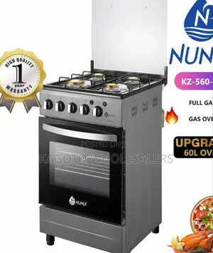 Nunix 4 Full Gas Cooker With Gas Oven