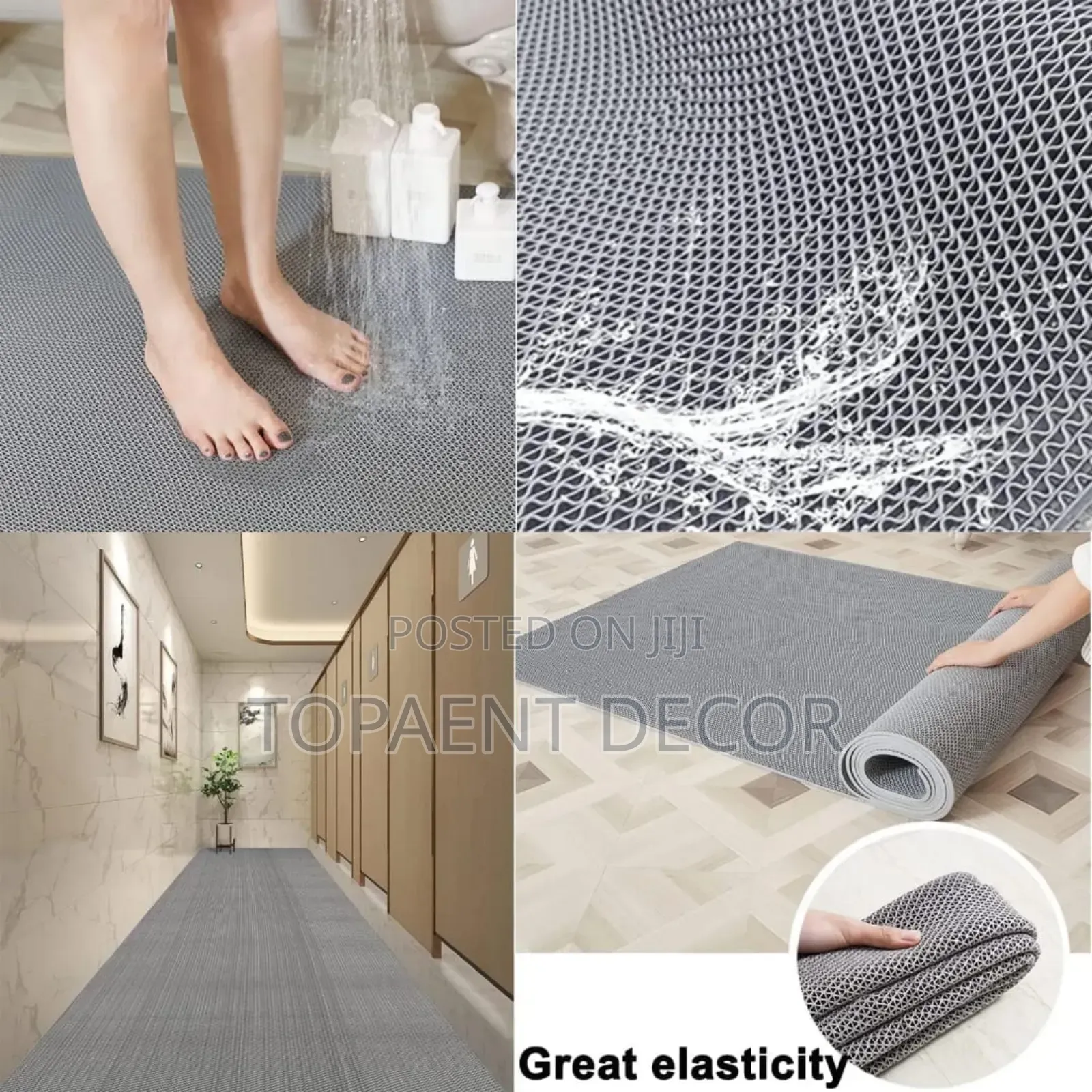 Grey Waterproof Non Slidy Perforated Pvc Antislip Mats