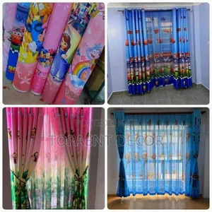 Boys And Girls Baby Cartoon Themed Window Curtains