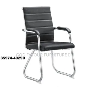 Black Office Chair/Waiting Chair With Steel Base Jf65