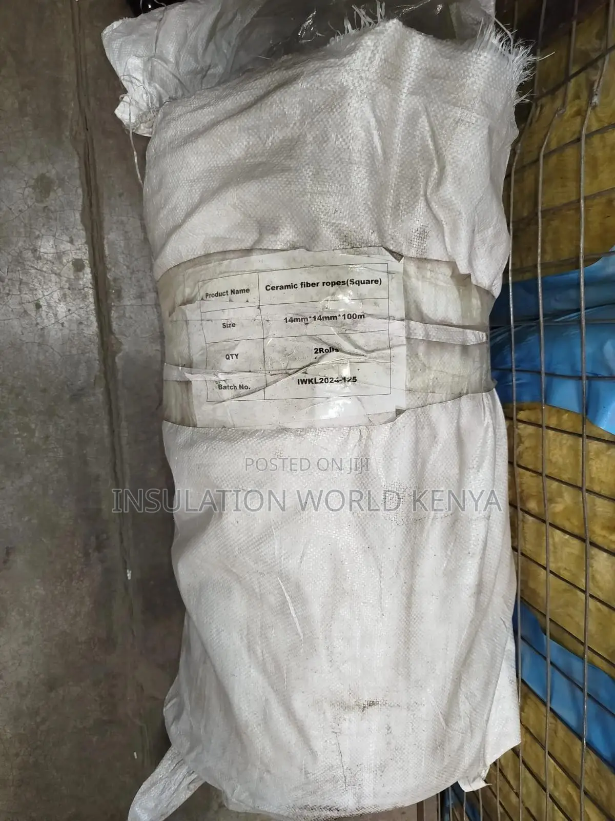 Ceramic Fiber Square Rope–14mmx14mm Diameter–Non-Asbestos