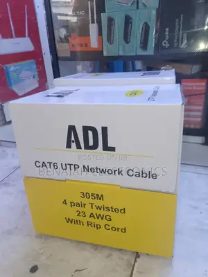 Cat 6 Utp Network Cable,305m,4 Pair Twisted, With Rip Cord