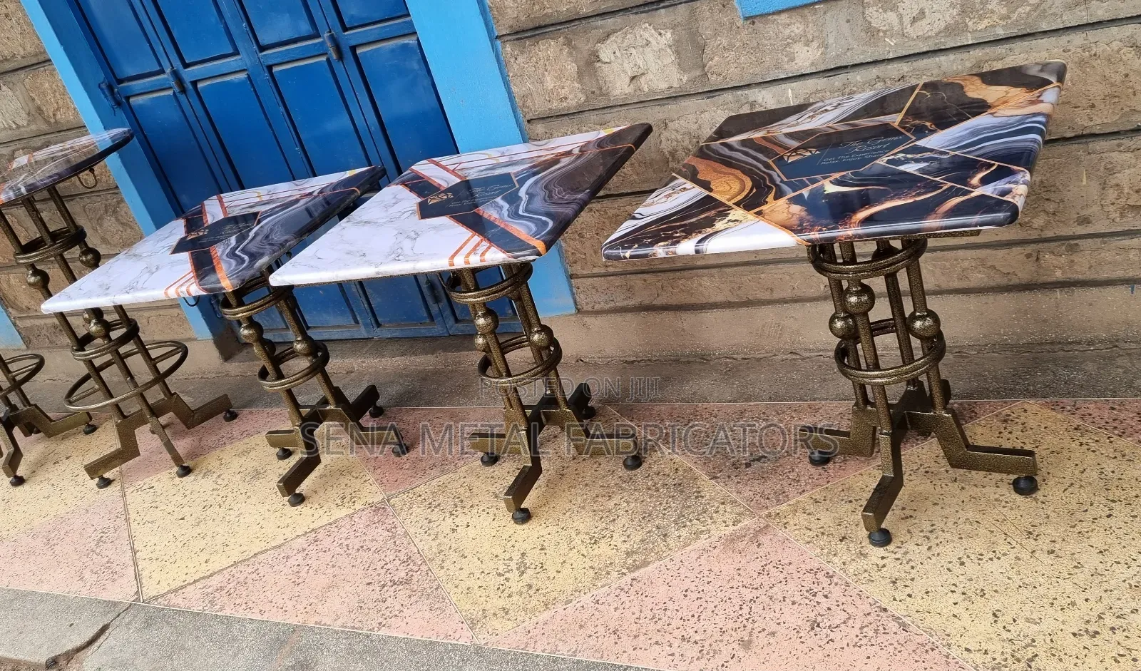 Restaurant Dining Tables With a Glossy Unique Top.