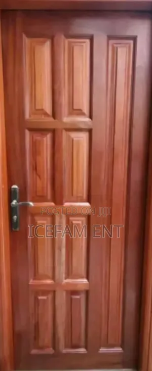 Mahogany Panel Door With Lock