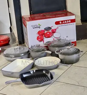 Gray 11pcs Enamel Cast Iron Dutch Oven Set