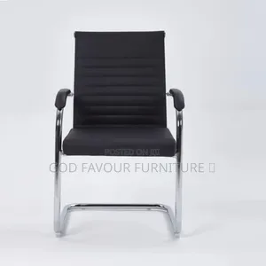 New Black Office Chair/Waiting Chair With Steel Base Yf4q