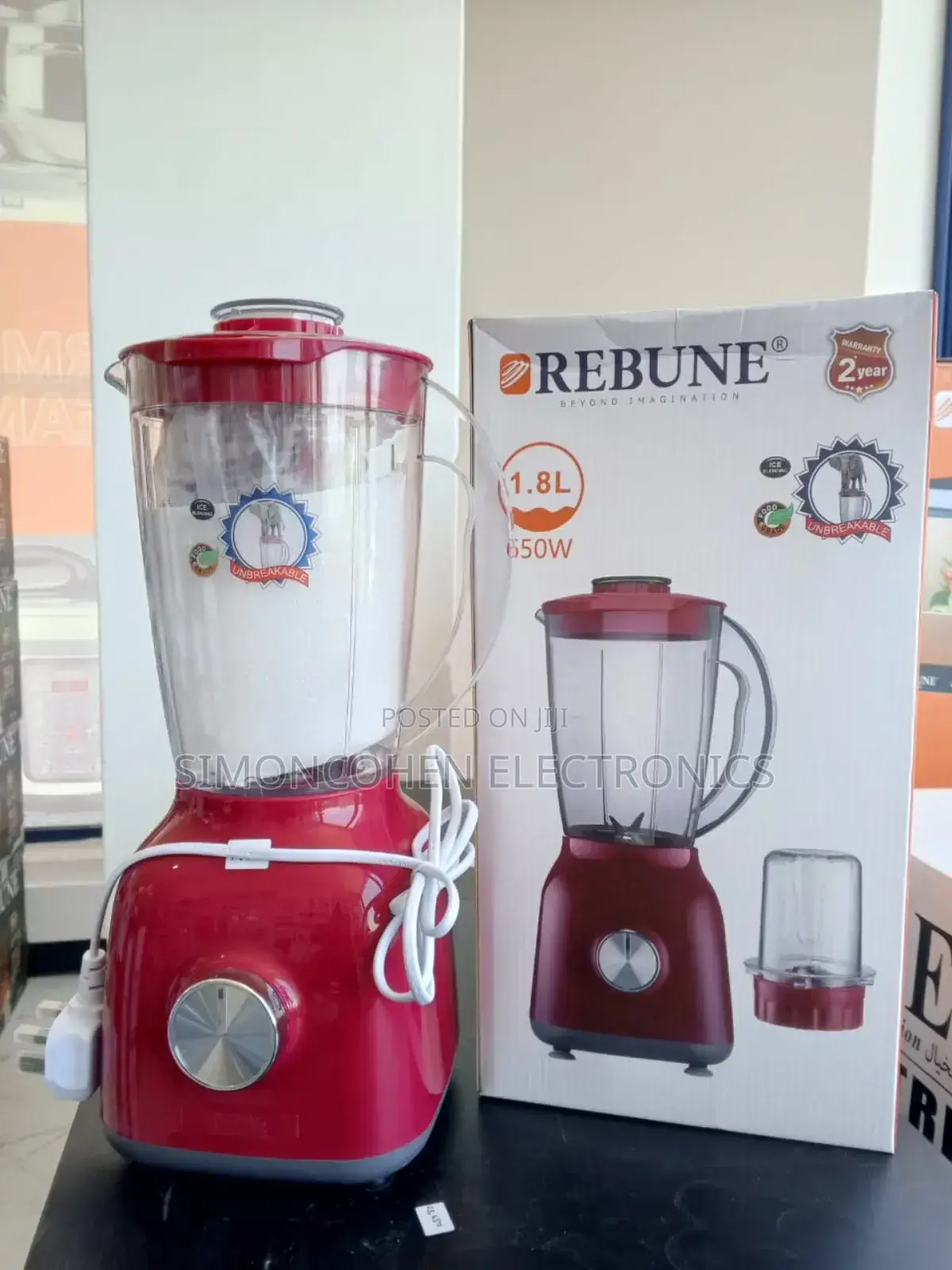 2in1 Rebune Blender With 1.8l Unbreakable Jug