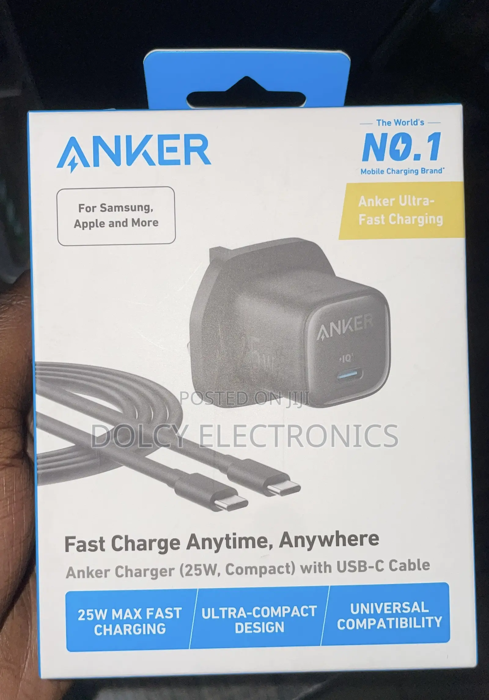 Anker Charger (25w, Compact) With Usb-C Cable