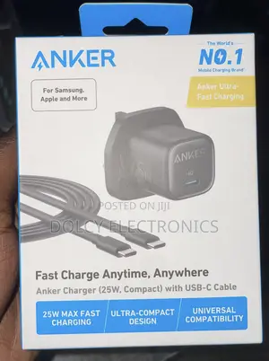 Anker Charger (25w, Compact) With Usb-C Cable