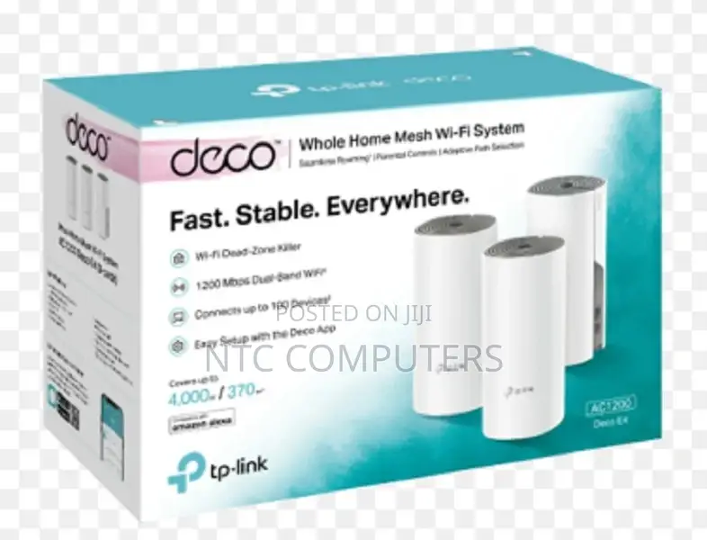 Tp-Link Deco E4 Ac1200 Home Mesh Wi-Fi System - 3 Pack