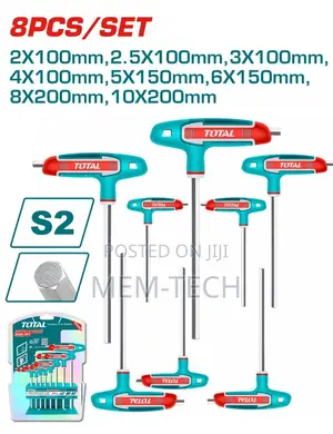 Total Thhw80816 8 PCS T-Handle Hex Wrench Set