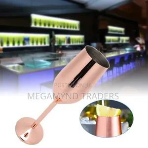 2pc Stainless Steel Wine Glass/Gold Steel Champagne Glass
