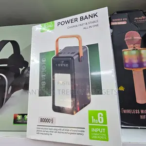 80000mah External Battery– 1-to-6 Fast Charging Power Bank
