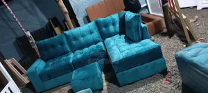 Corner Blue L-Shape Sofa