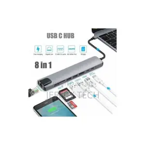 8-in-1 Type-C to Pd Adapter HDTV Hdmi Rj45 Usb 3.0/3.1 Sd