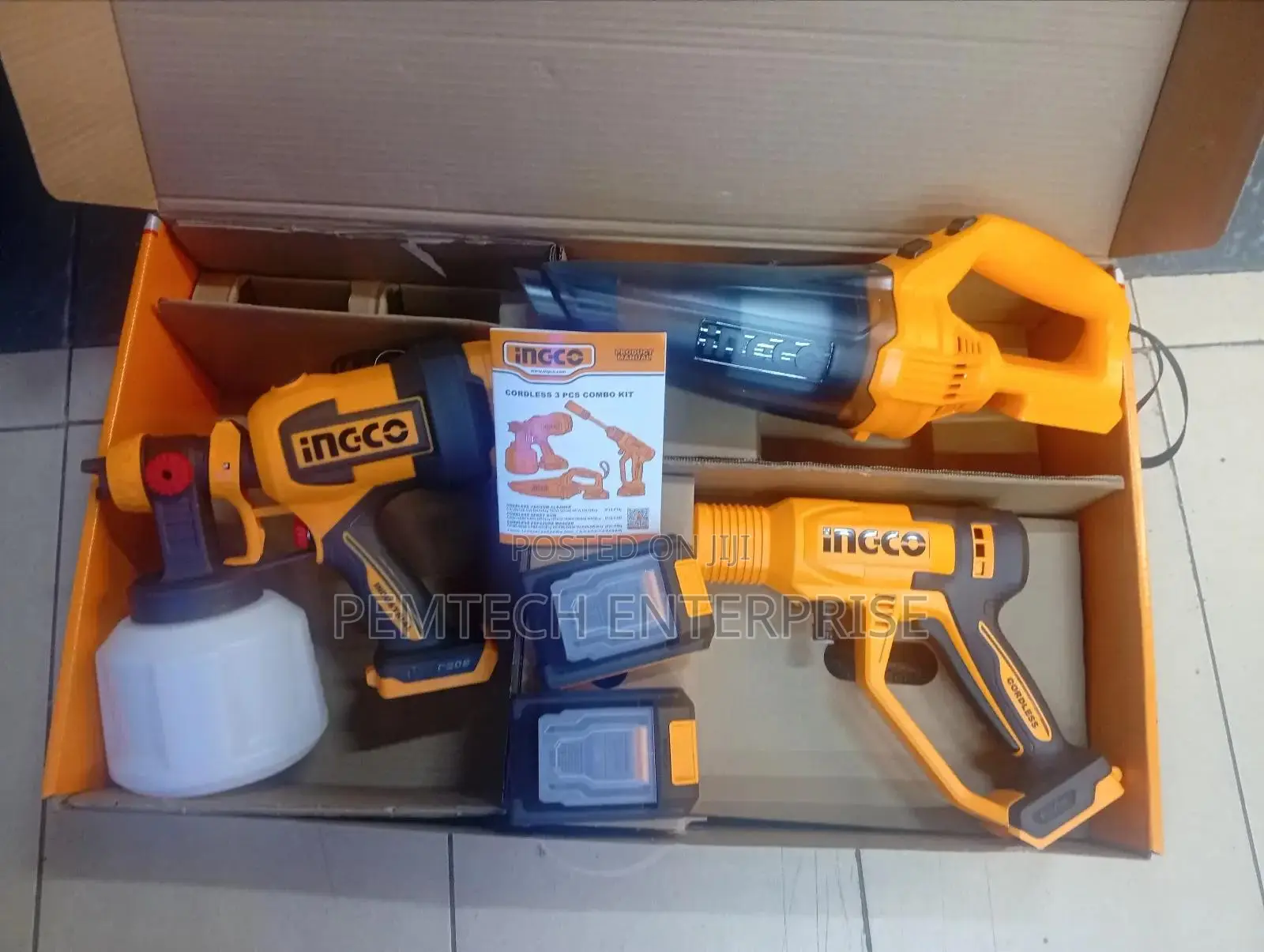 Ingco 20v 3pcs Sprayer, Vacuum, Hp Washer Combo Set