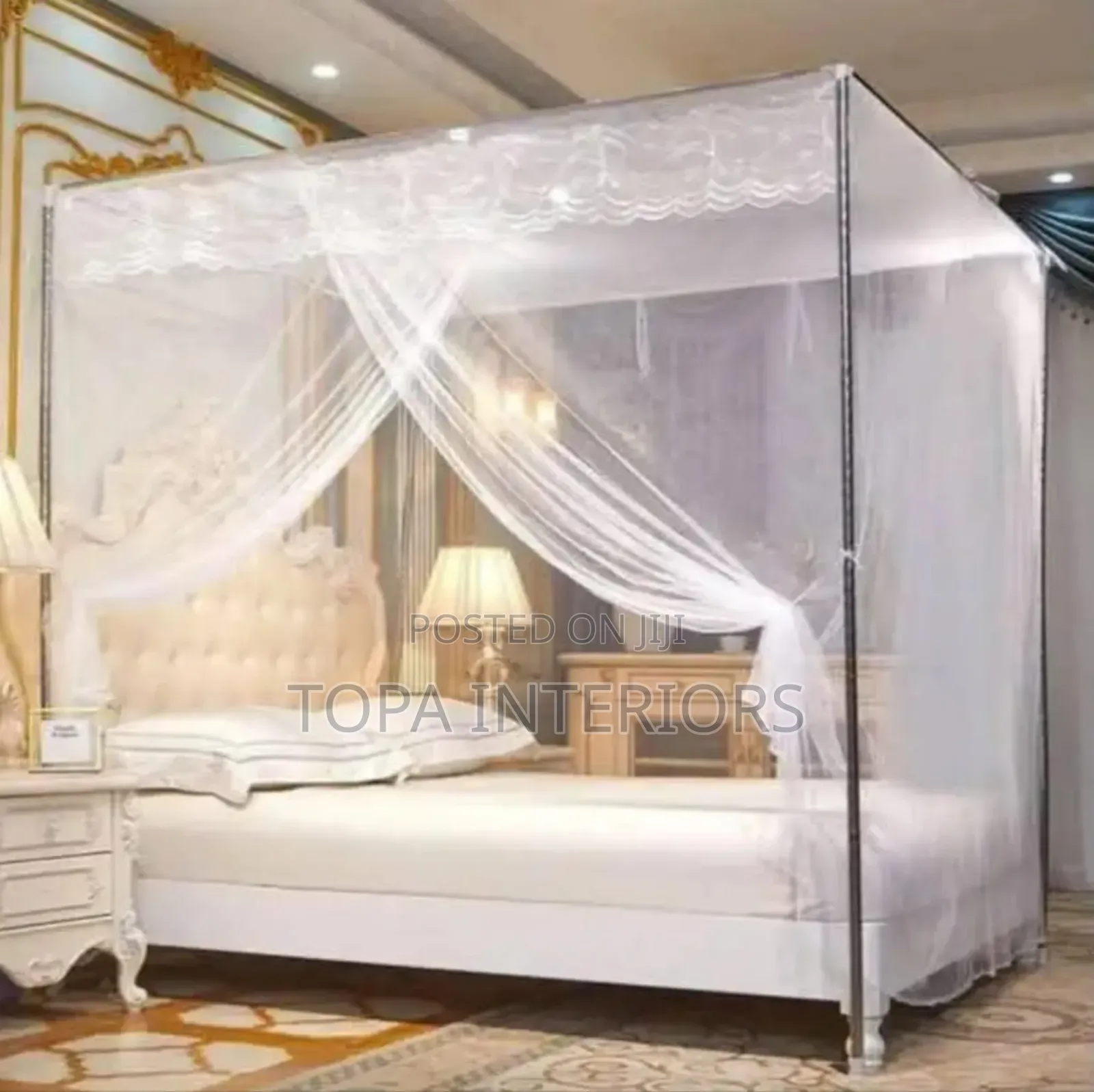 Canopy Top Four Stand Mesh Mosquito Nets for All Bed Sizes