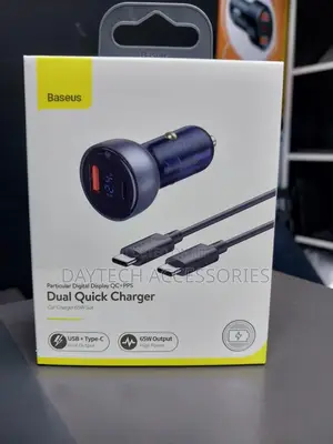 Baseus Digital Display Dualquick Charger U+C 65w Car Charger