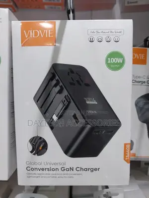 Vidvie Universal Travel Adapter 100w With Retractable Cable