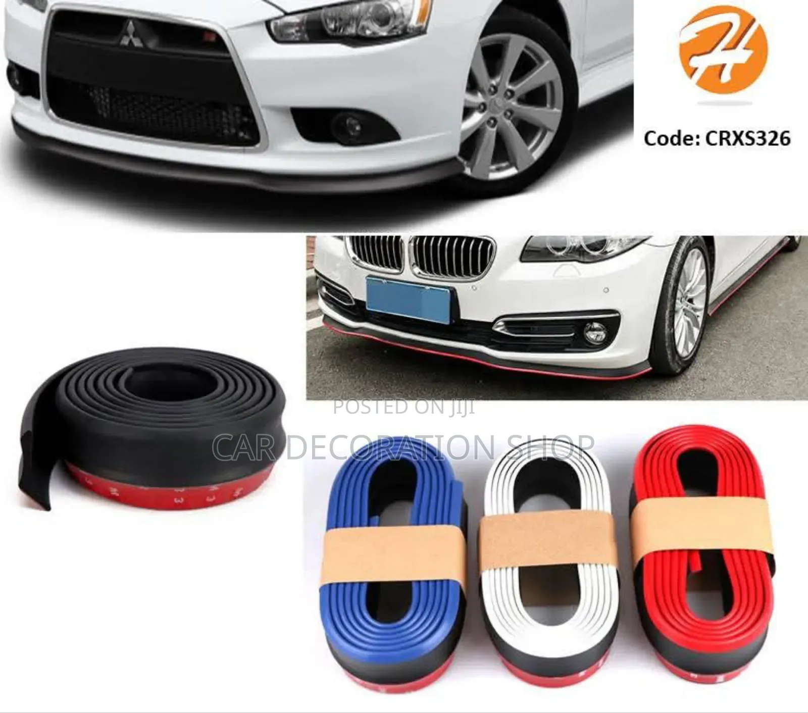2.5 Meter Black Car Front Bumper Antiscratch Protector Lip
