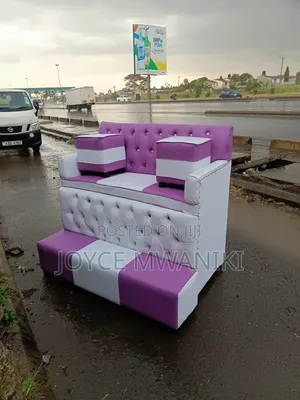 2 Seater Pedicure Seat, Purple/ White 