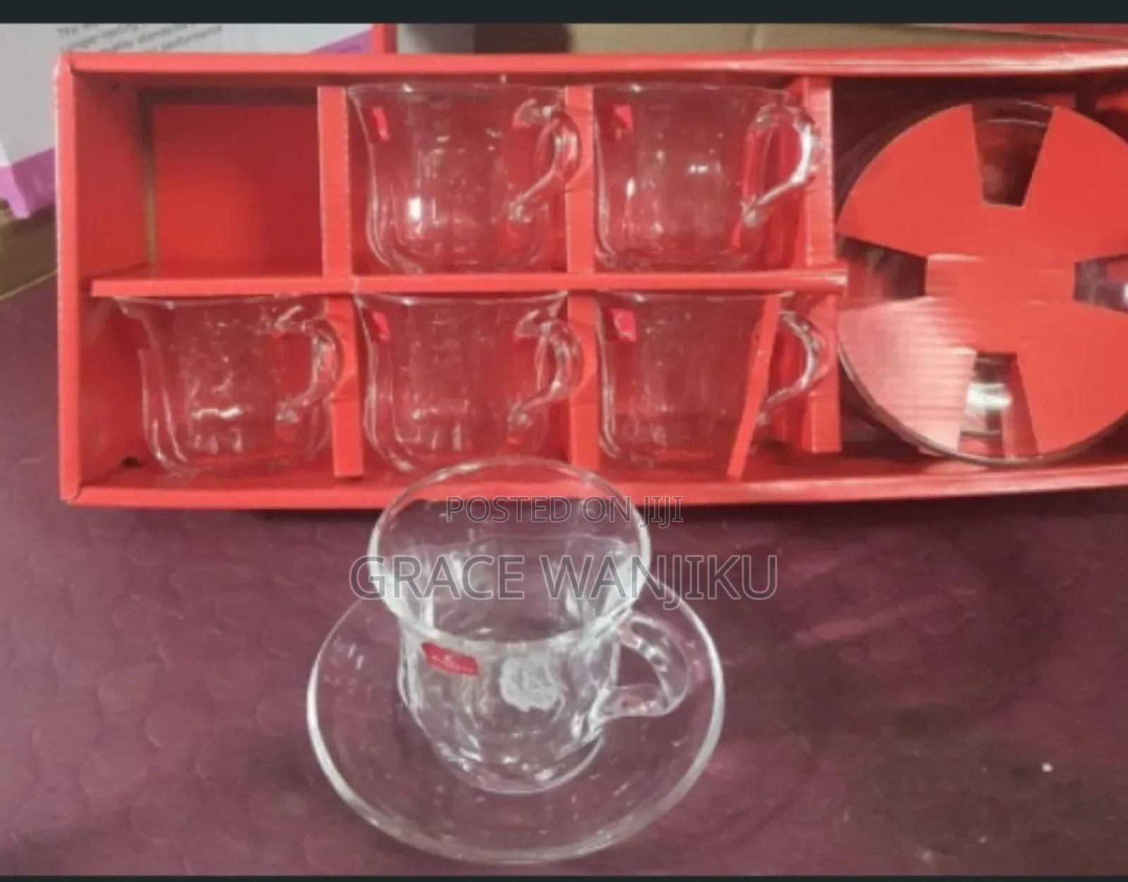 6pcs Cup And Soucer Glass