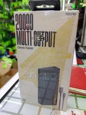 Tecno TPB-203 20000mah 3 Ports Omni Tank Power Bank