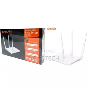 Tenda N300 Wireless Wi-Fi Router 5dbi Antennas (F3), White