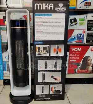 *Mika Tower Heater With Remote, Fan,Tilt And