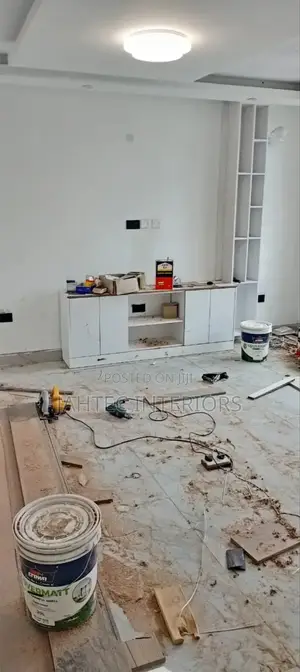 Tv Stand Gypsum Work and Carpentry Work