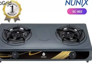 Nunix Stainless Table Top 2 Burner Gas Cooker Auto Ignition,