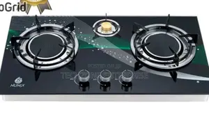 Nunix Gp-007 Infrared 3 Burner Glass Table Top Gas Cooker