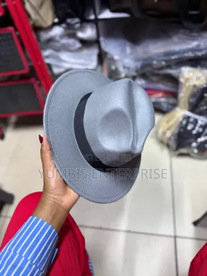 Grey Wide Brim Unisex Fedora Hat