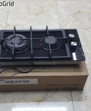 Haier 2 Burners With Wok Burner Built-in Cooker Black Glass,