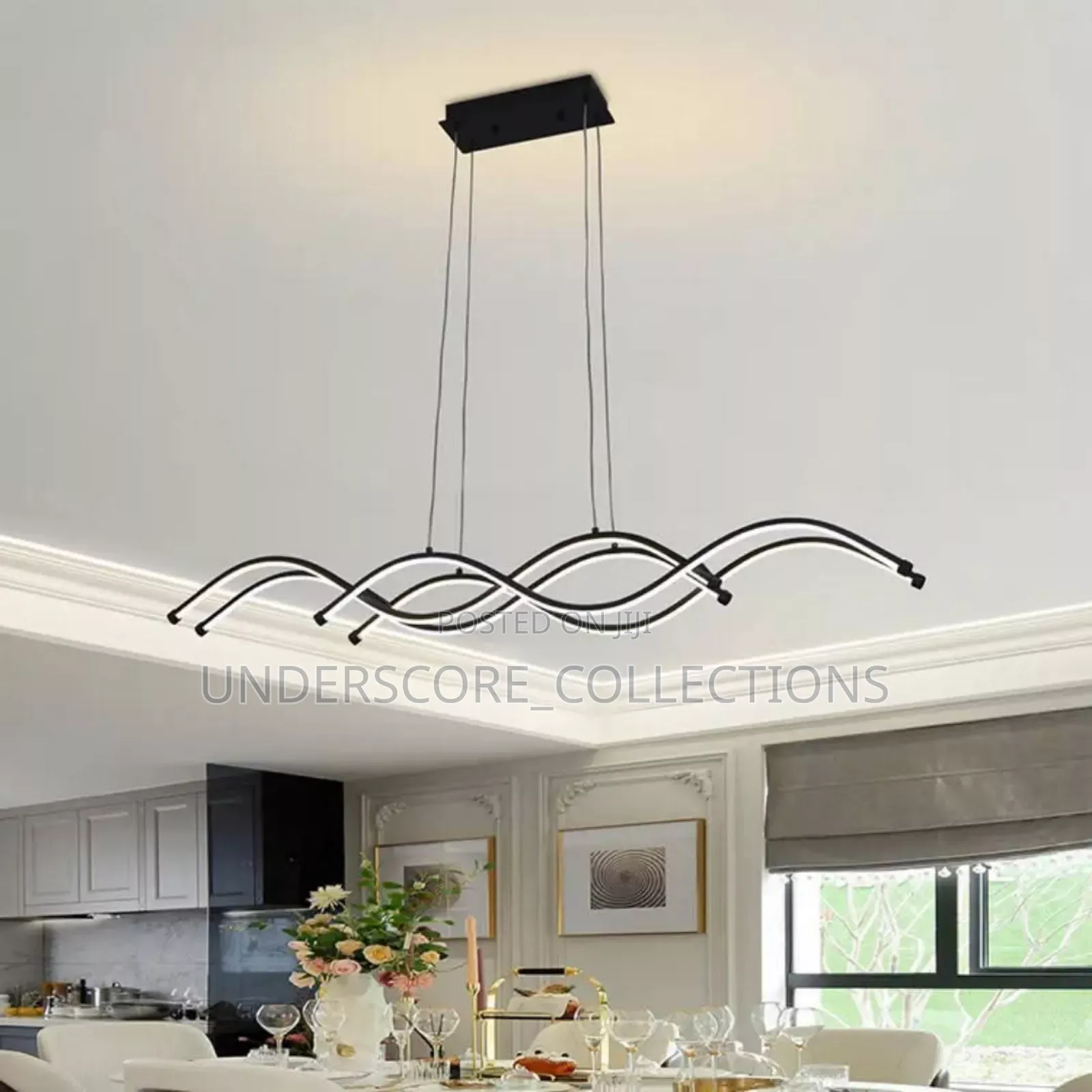 Wavy Design Black Pendant Lights