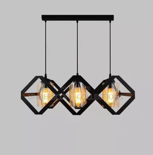Prism Shaped Black and Gold Pendant Lights
