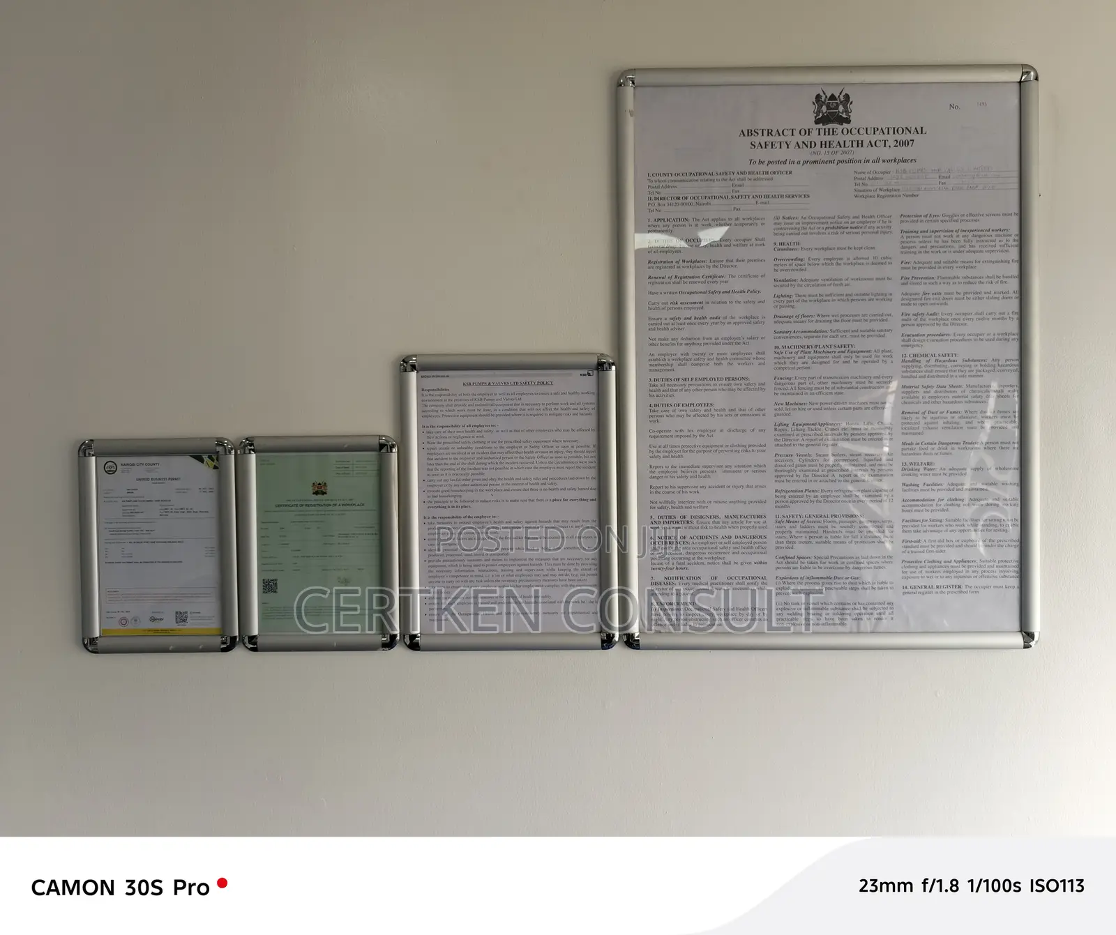 A1 Size Osha Abstract Framed
