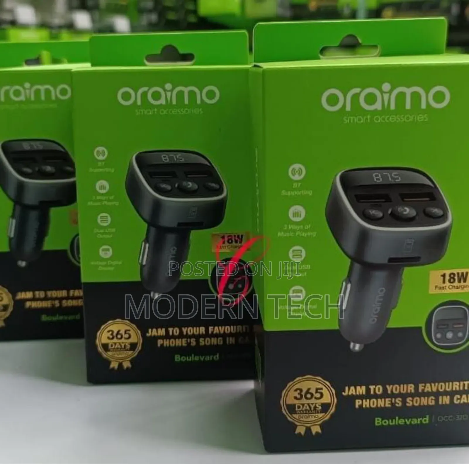 Oraimo Boulevard Modulator 18w Car Charger