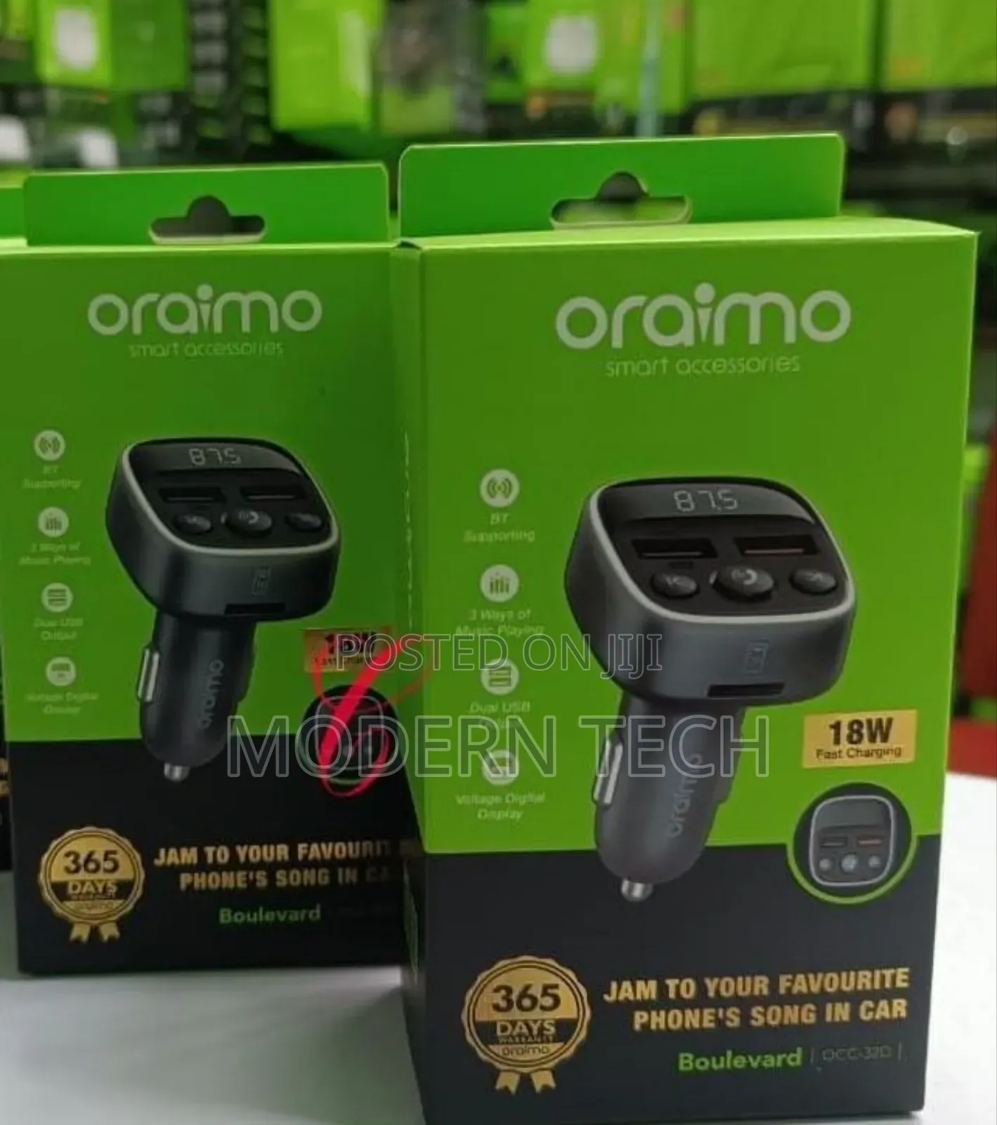 Oraimo Boulevard Modulator 18w Car Charger