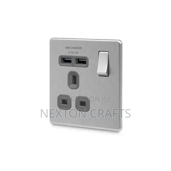 13a Single Switch With Twin Usb Port Socket
