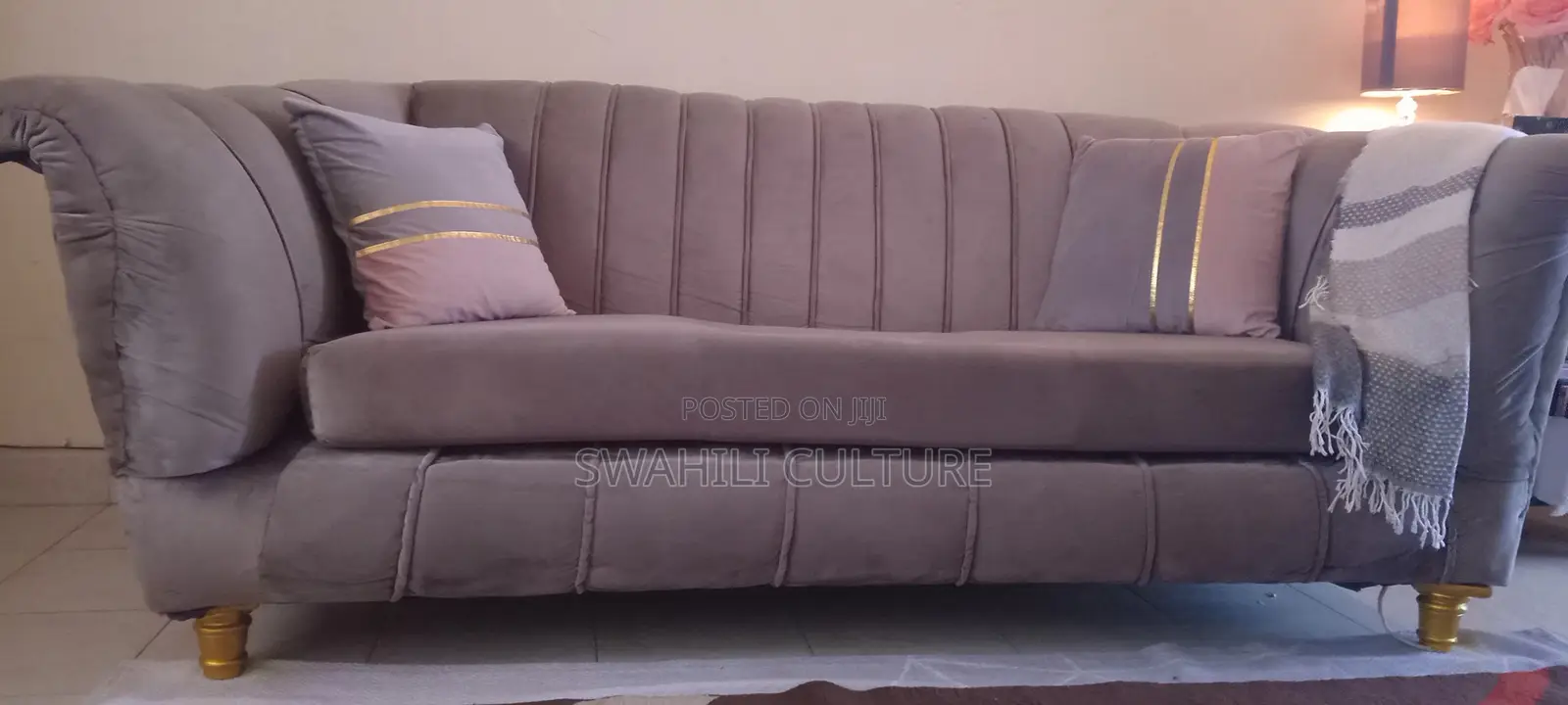 High Density 4 Seater Channel Sofa and Ottoman