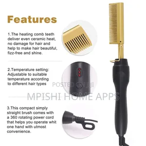 Golden Comb Electric Heat Hair Straightener