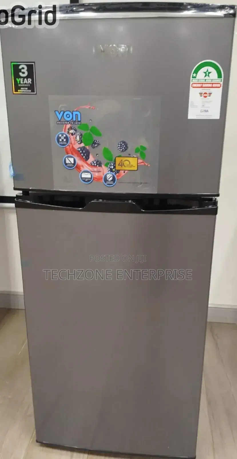 Von 175 Litres Double Door Refrigerator With Led Lights