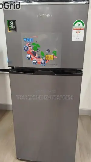 Von 175 Litres Double Door Refrigerator, Silver Finish,