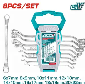 Strong Total 8pcs Offset Ring Spanner Set
Size:6-22mm