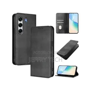 Wallet Black Retro Leather Flip Case for Tecno Camon 40