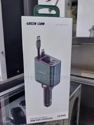 Green Lion Retractable 90w Car Charger With Pd 65w