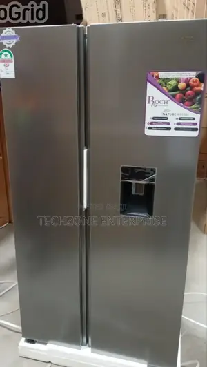 Roch 439l Side by Side Refrigerator With Dispenser, Silver